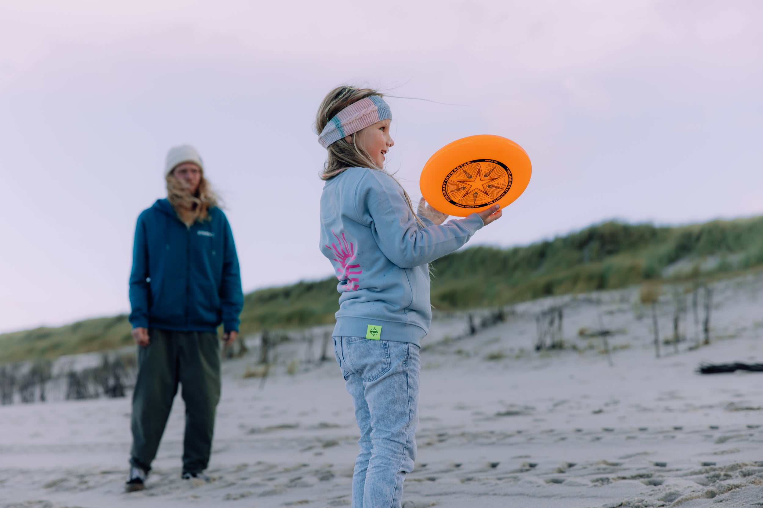 Kids Sweater, Aquamarine mit pinker Sonne