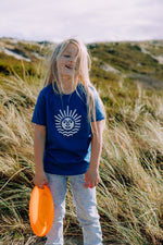 Lade dir das Bild in den Galerie-Viewer, Kids T-Shirt,  Meerblau mit weiße Sonne
