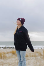 Lade dir das Bild in den Galerie-Viewer, Hoodie Zipper UNISEX Oversize MAGENTA BLACK Sonne Back
