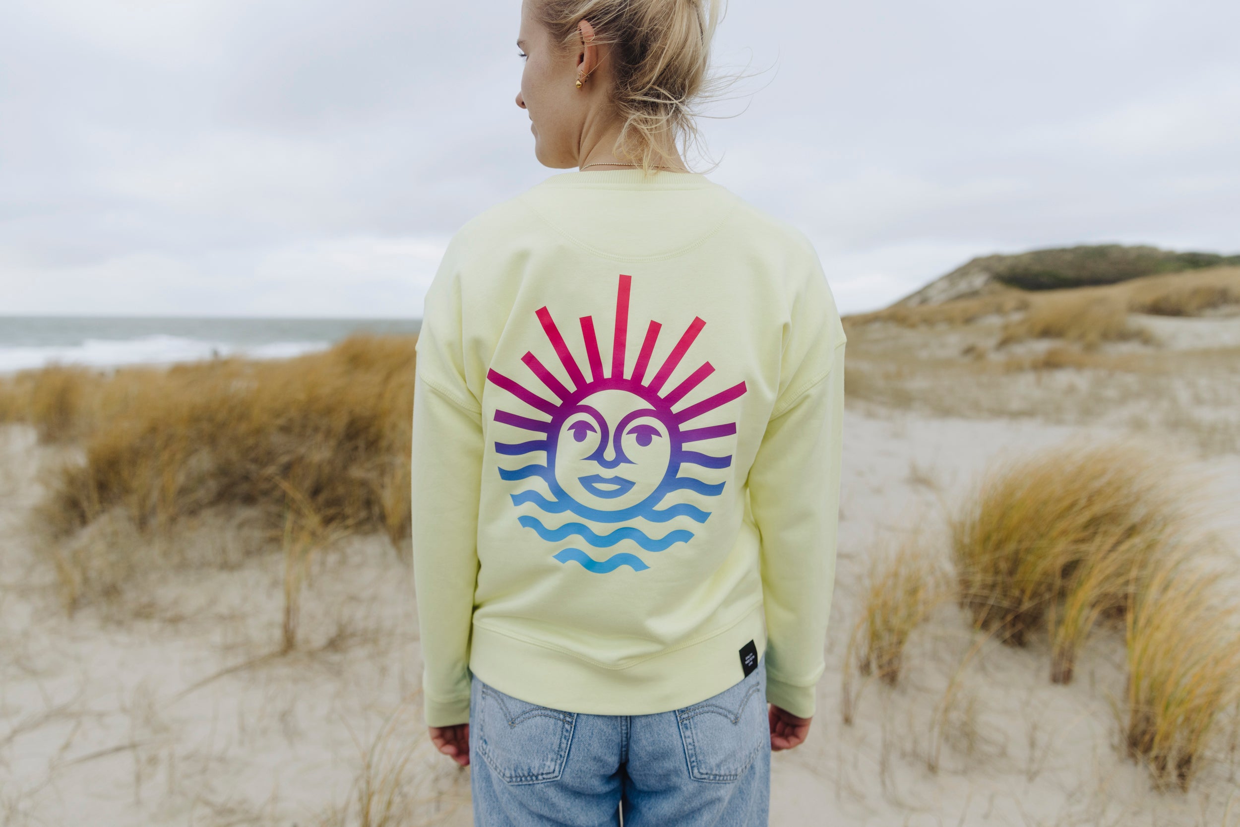 Sweater, Lemon, Rainbow-Sonne, Damen