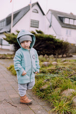 Lade dir das Bild in den Galerie-Viewer, Kids Hoodie Zipper Jacke, Jade Green mit Aufnäher
