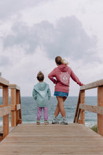 Lade dir das Bild in den Galerie-Viewer, Kids Hoodie Zipper Jacke, Jade Green mit Aufnäher
