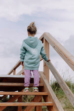 Lade dir das Bild in den Galerie-Viewer, Kids Hoodie Zipper Jacke, Jade Green mit Aufnäher
