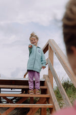 Lade dir das Bild in den Galerie-Viewer, Kids Hoodie Zipper Jacke, Jade Green mit Aufnäher
