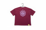 Lade dir das Bild in den Galerie-Viewer, Oversized Damen T-Shirt „SONNE“ - Weiß und Beere
