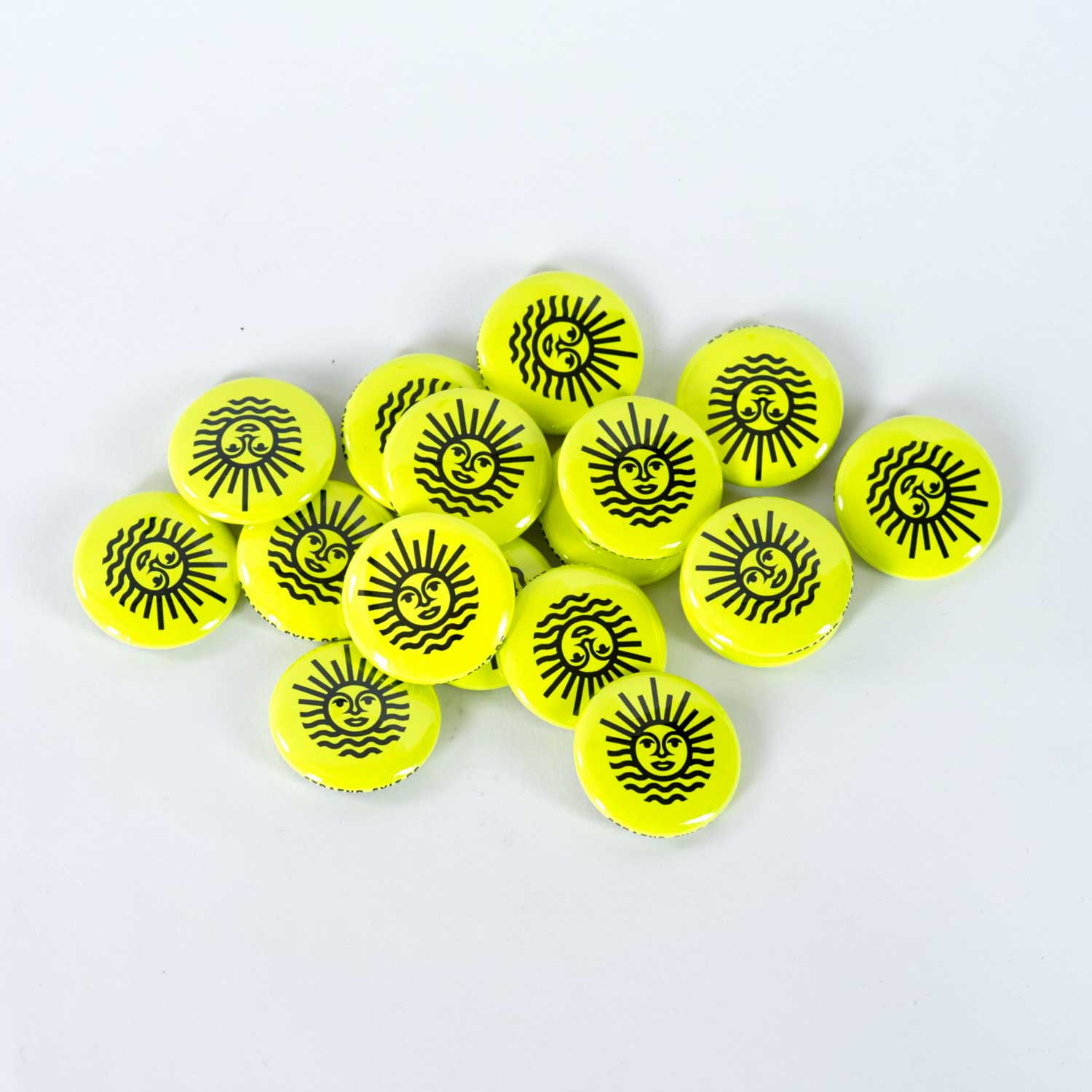 Neon Button STRÆND gelb 25mm - Straend Shop Hörnum Sylt